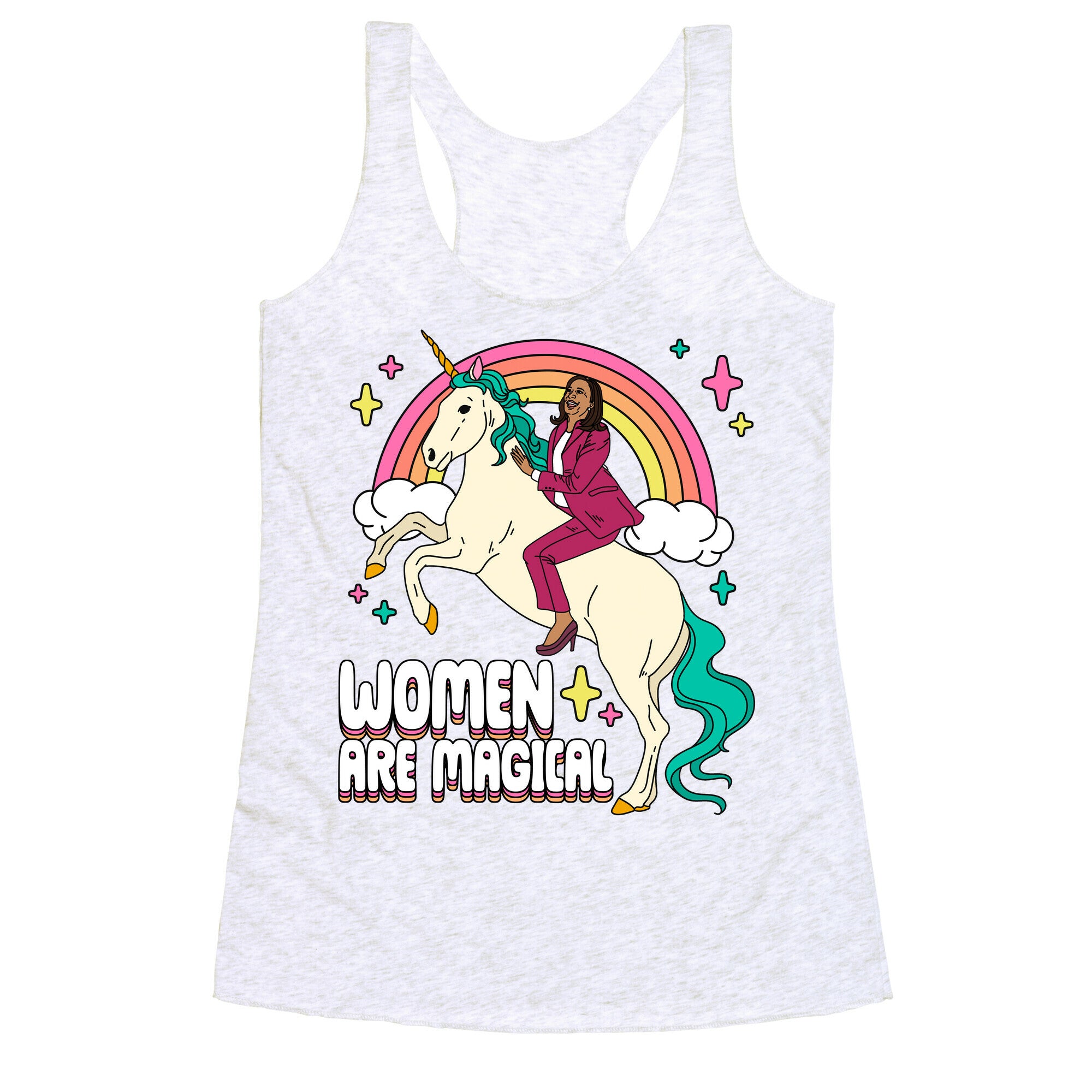 Women are Magical Kamala Harris Unicorn Racerback Tank